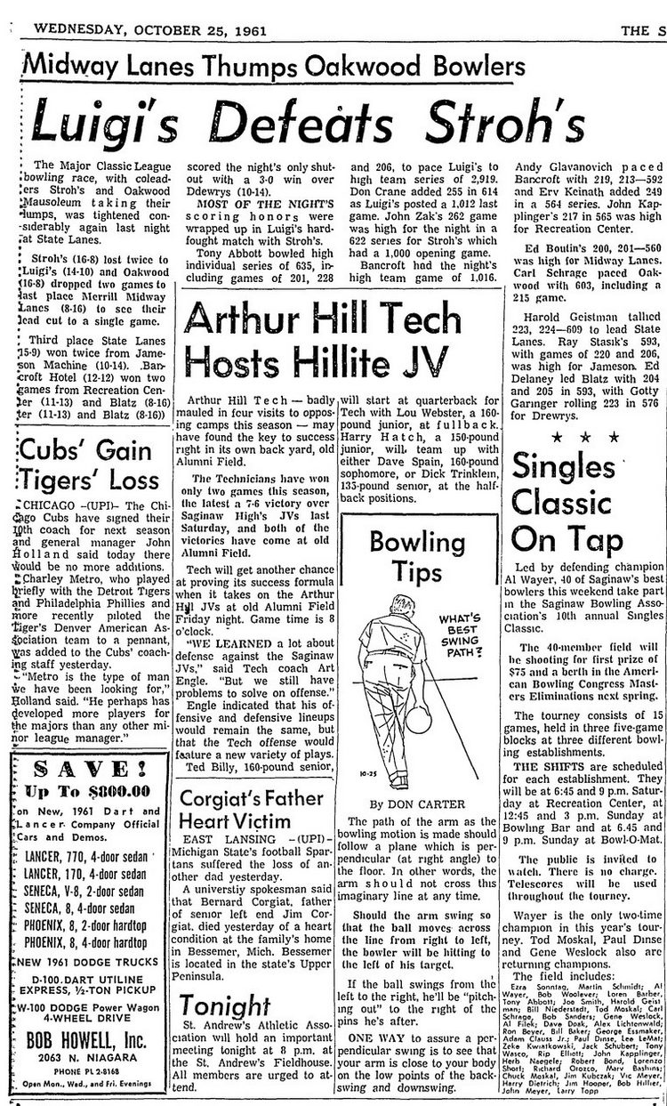 Midway Lanes - October 1961 Article